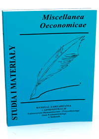Studia i Materialy "Miscellanea Oeconomicae" 3/2018, II - okadka